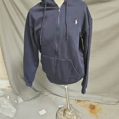 NAVY RALPH LAUREN ZIP HOODED SWEATSHIRT SIZE MEDIUM