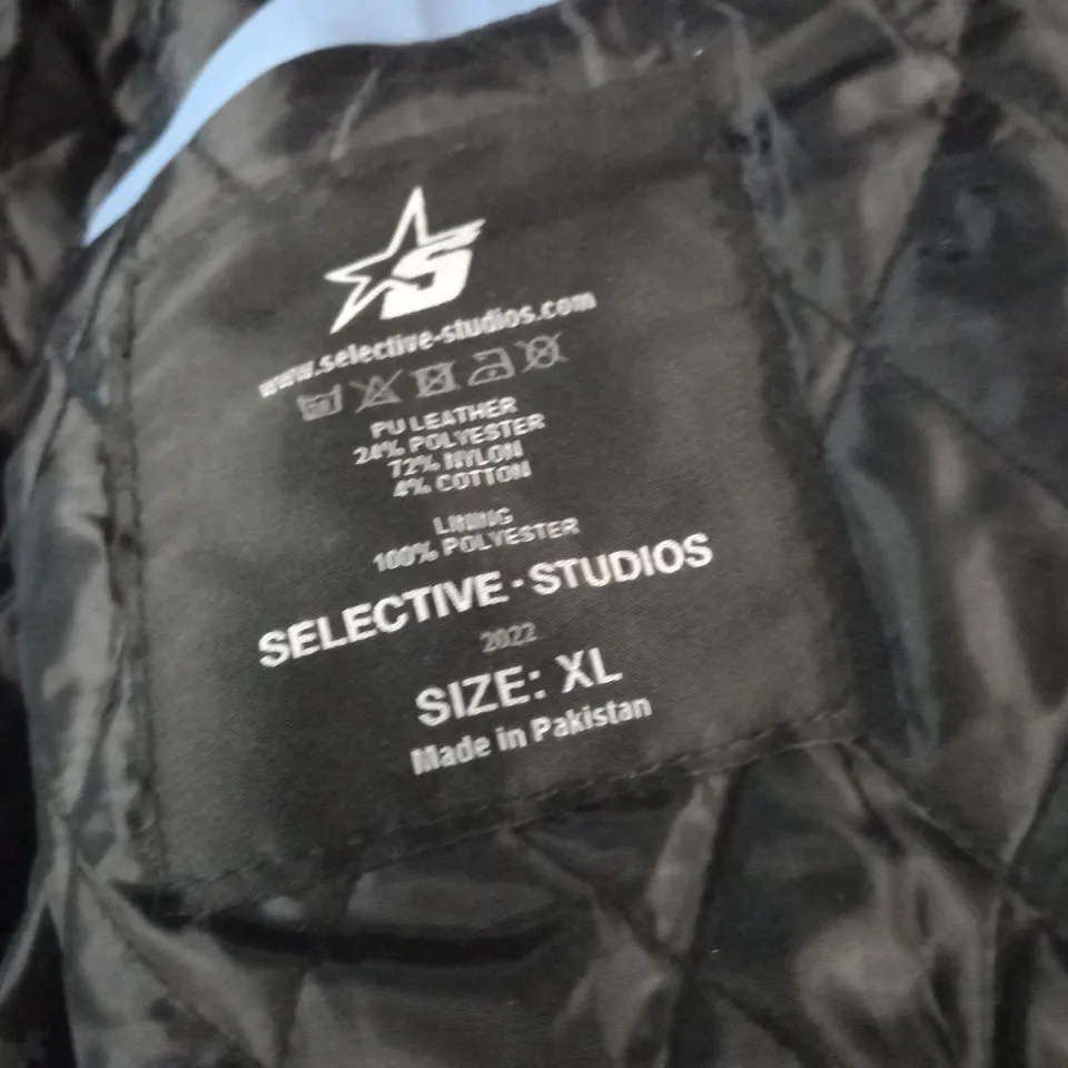 SELECTIVE STUDIOS BLUE LEATHER LOOK JACKET - XL