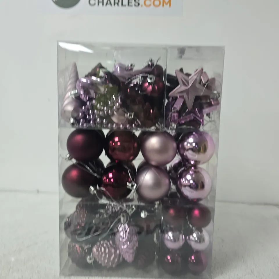 BUMPER PACK OF 80 BURGUNDY BAUBLES