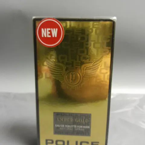BOXED SEALED POLICE AMBER GOLD EAU DE TOILETTE FOR MAN NATURAL SPRAY - 100ML