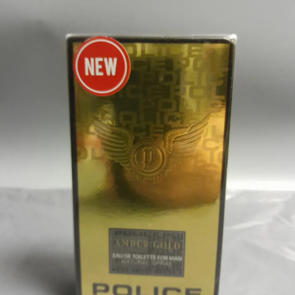 BOXED SEALED POLICE AMBER GOLD EAU DE TOILETTE FOR MAN NATURAL SPRAY - 100ML