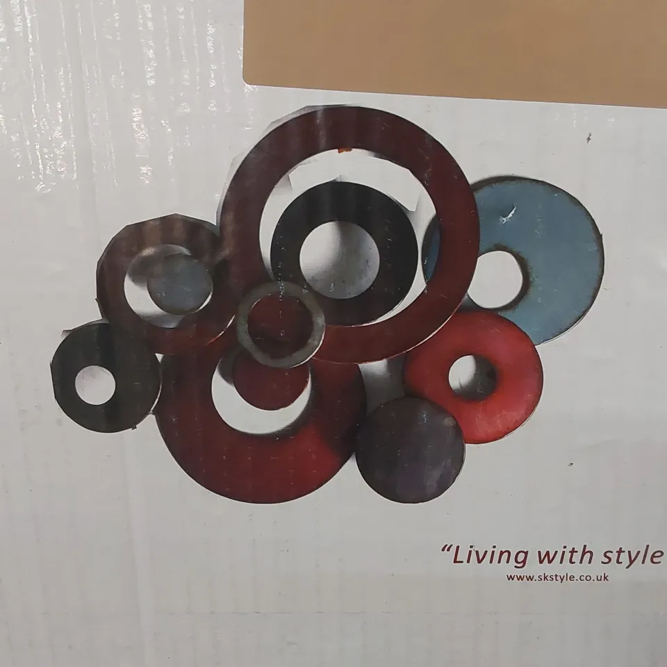 BOXED ABSTRACT WALL DECOR ON METAL