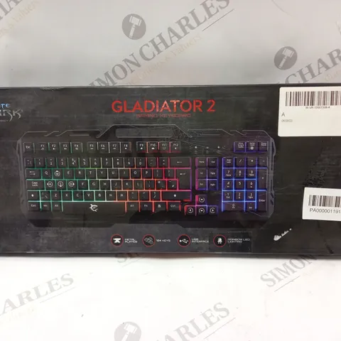 BOXED WHITE SHARK GLADIATOR 2 GAMING KEYBOARD