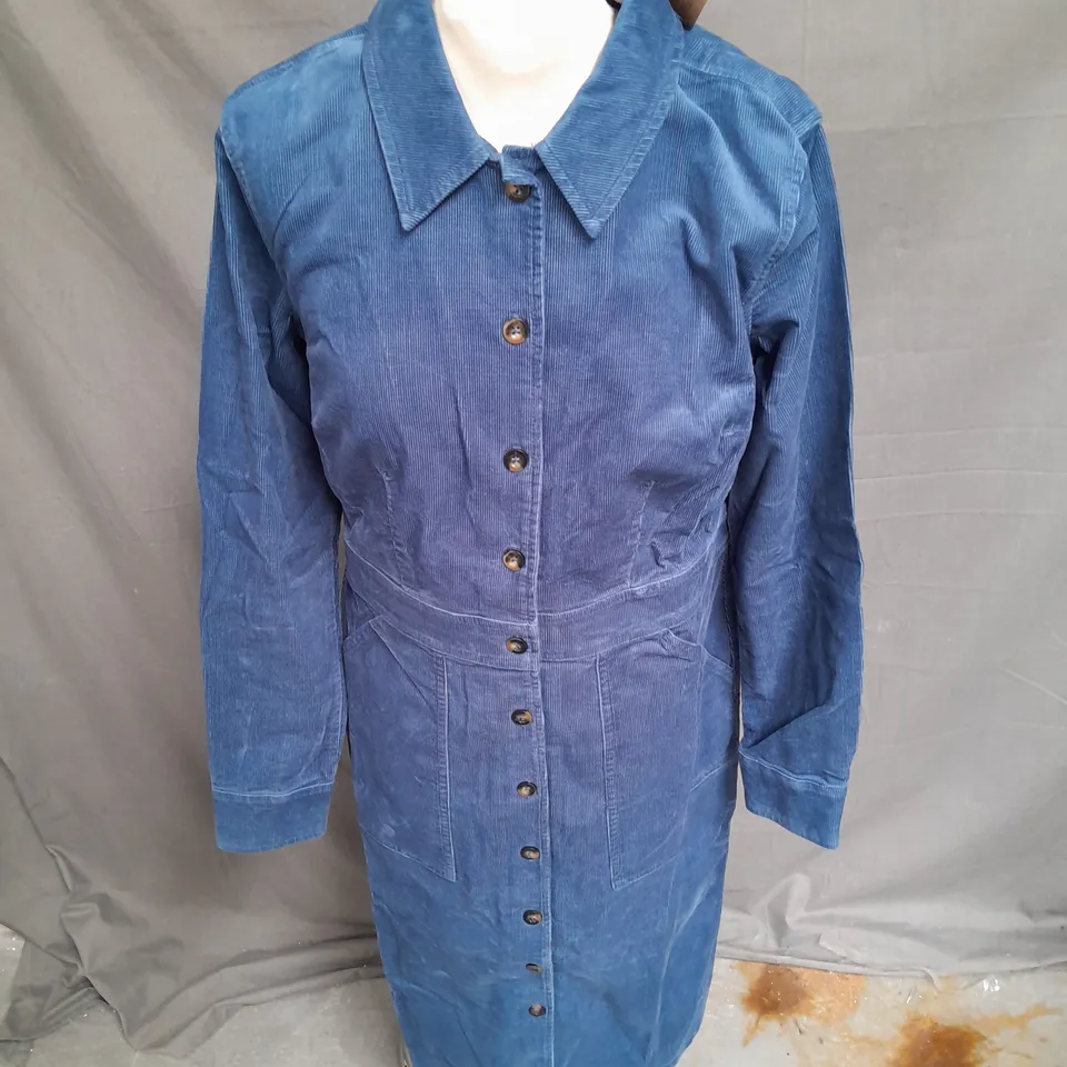 BODEN CORD MIDAXI DRESS IN BLUE SIZE 12R