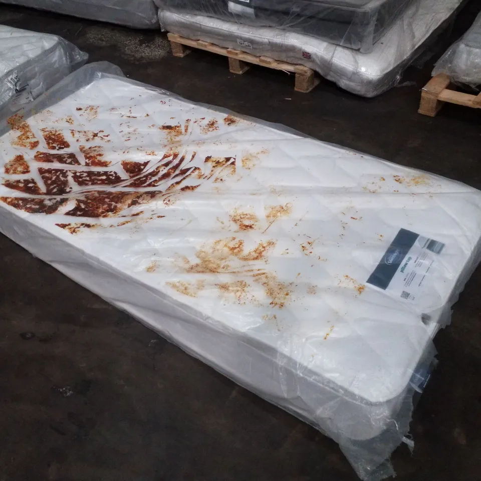 QUALITY BAGGED DESIGNER 90CM SILENTNIGHT PILLOWTOP MIRACOIL SPRUNG FIRM MATTRESS  RRP £349
