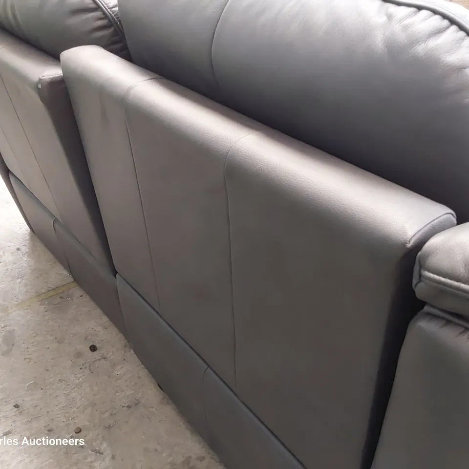 QUALITY BRITISH DESIGNER G PLAN JACKSON POWER RECLINING THREE SEATER SOFA CAMBRIDGE PETROL BLUE LEATHER 