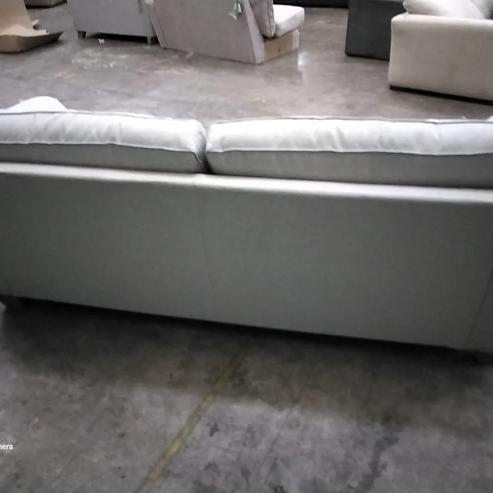 QUALITY DESIGNER LARGE 3 SEATER SOFA LIGHT GREY FABRIC 