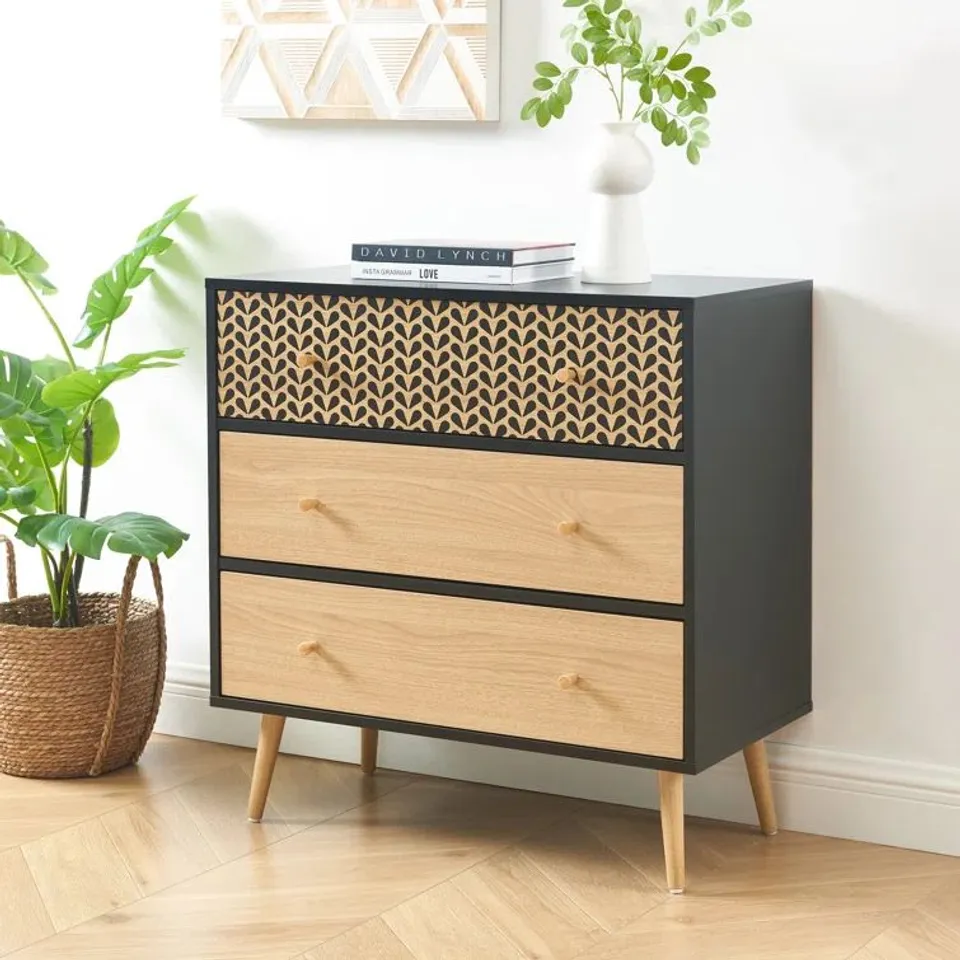 BOXED RAMAH 3 - DRAWER CHEST OF DRAWERS 