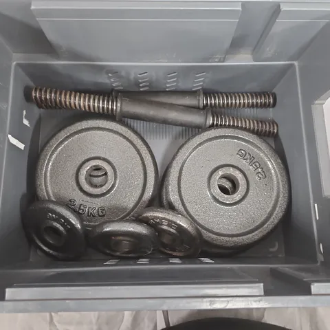 DUMBBELL WEIGHT SET – 2 X 2.5 KG PLATES - COLLECTION ONLY 