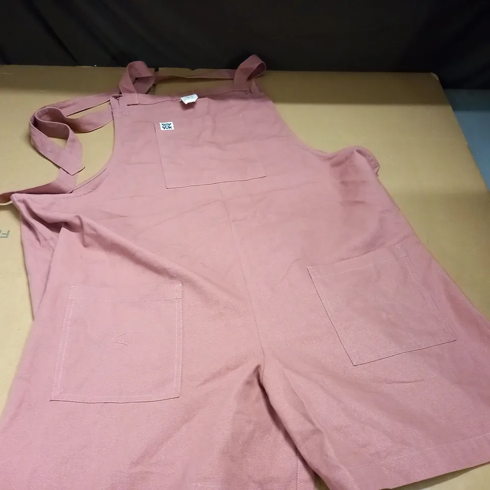 LUCY & YAK SHORT DUNGAREES IN CLAY - UK 22