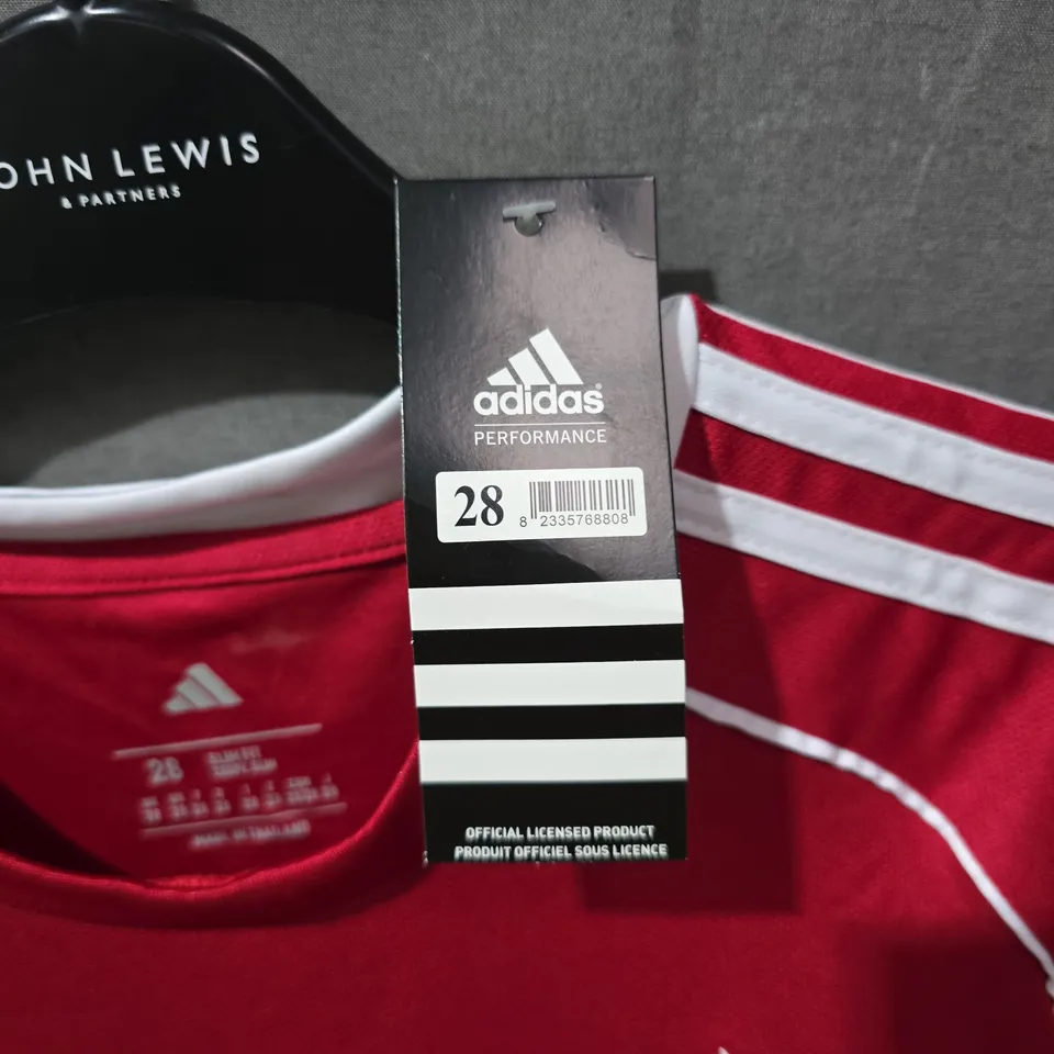 LIVERPOOL FC M. SALAH 11 HOME SHIRT + SHORTS – ADIDAS OFFICIAL LICENSED PRODUCT, SIZE UK 28