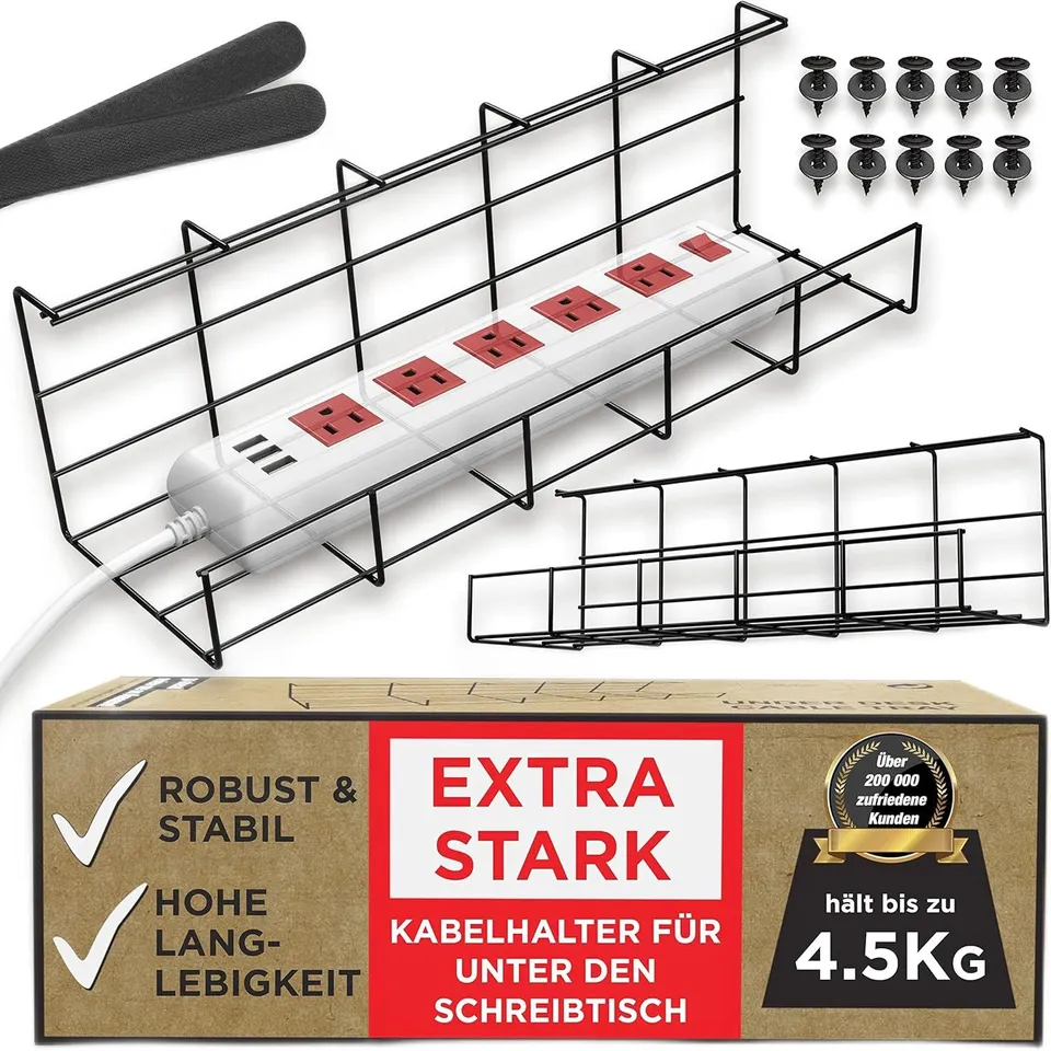 BOXED UNDER DESK CABLE MANAGEMENT TRAY 