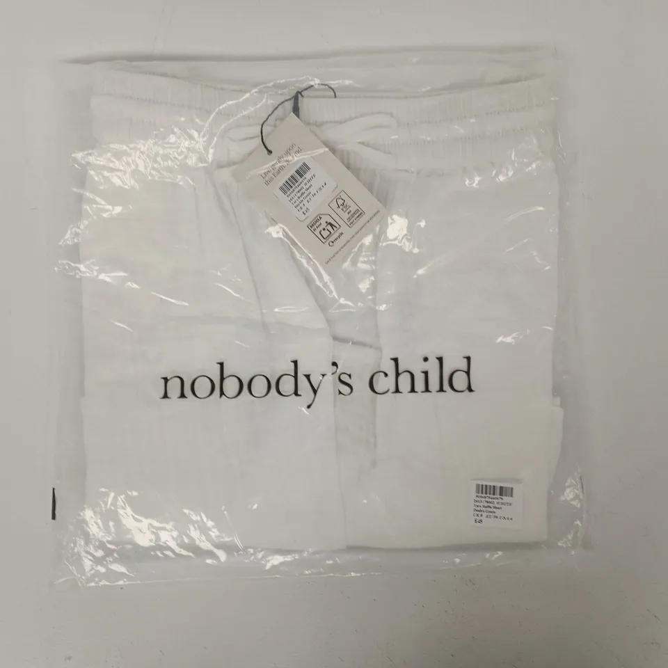 BAGGED NOBODY'S CHILD TARA RUFFLE DOUBLE GAUZE SHORTS IN WHITE SIZE UK 8