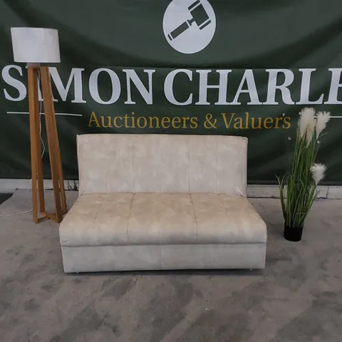 THE APPLEY 3-SEATER SOFA BED IN ALMOND FABRIC