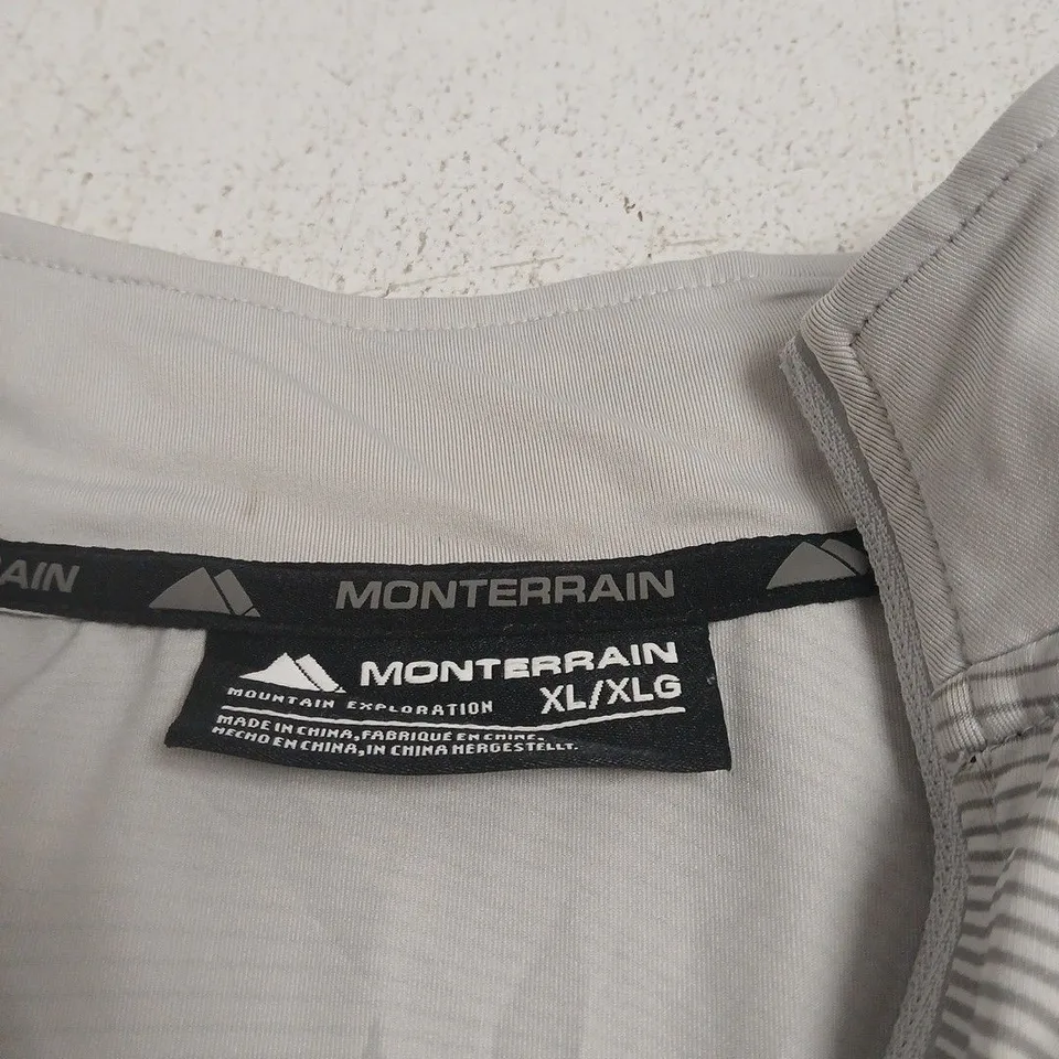 MONTERRAIN GREY/WHITE 1/4 ZIP UP TOP SIZE XL