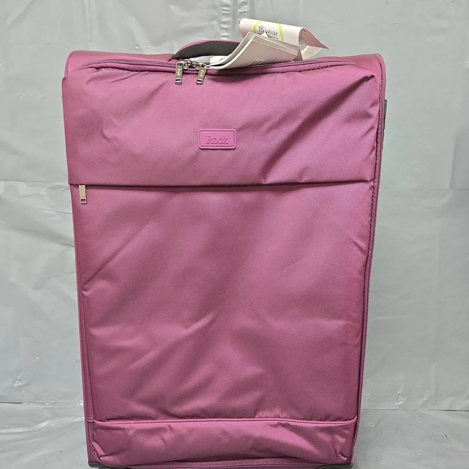ROCK PARIS 8 WHEEL SOFTSHELL LIGHTWEIGHT LARGE SUITCASE WITH LOCK -PURPLE