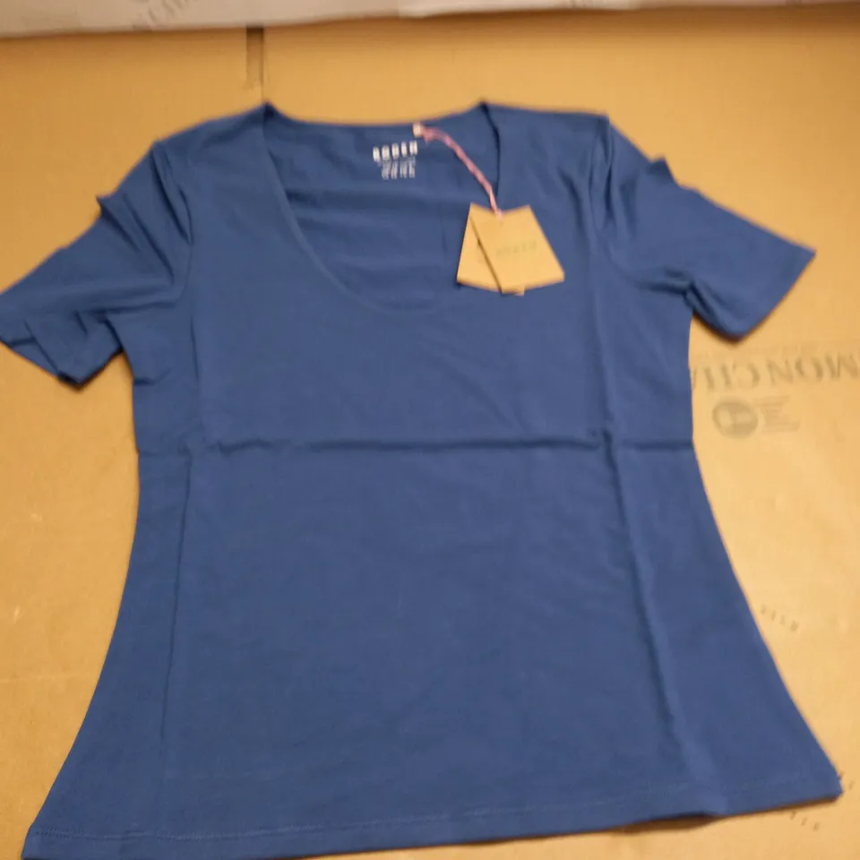 BODEN DOUBLE LAYER SHORT SLEEVE BLUE TOP - UK 10