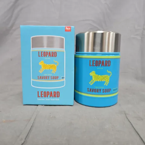 LEOPARD STAINLESS STEEL FOOD FLASK – SAVORY SOUP DESIGN