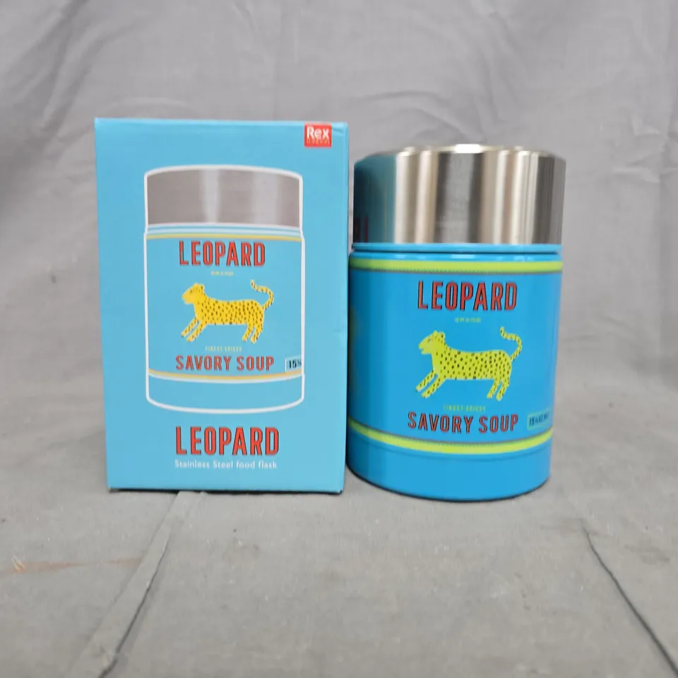 LEOPARD STAINLESS STEEL FOOD FLASK – SAVORY SOUP DESIGN