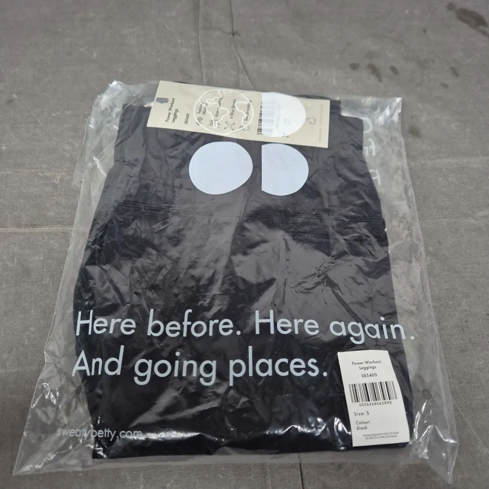 UK SIZE S SWEAT BETTY POWER WORKOUT LEGGINGS – BLACK (SB5400)