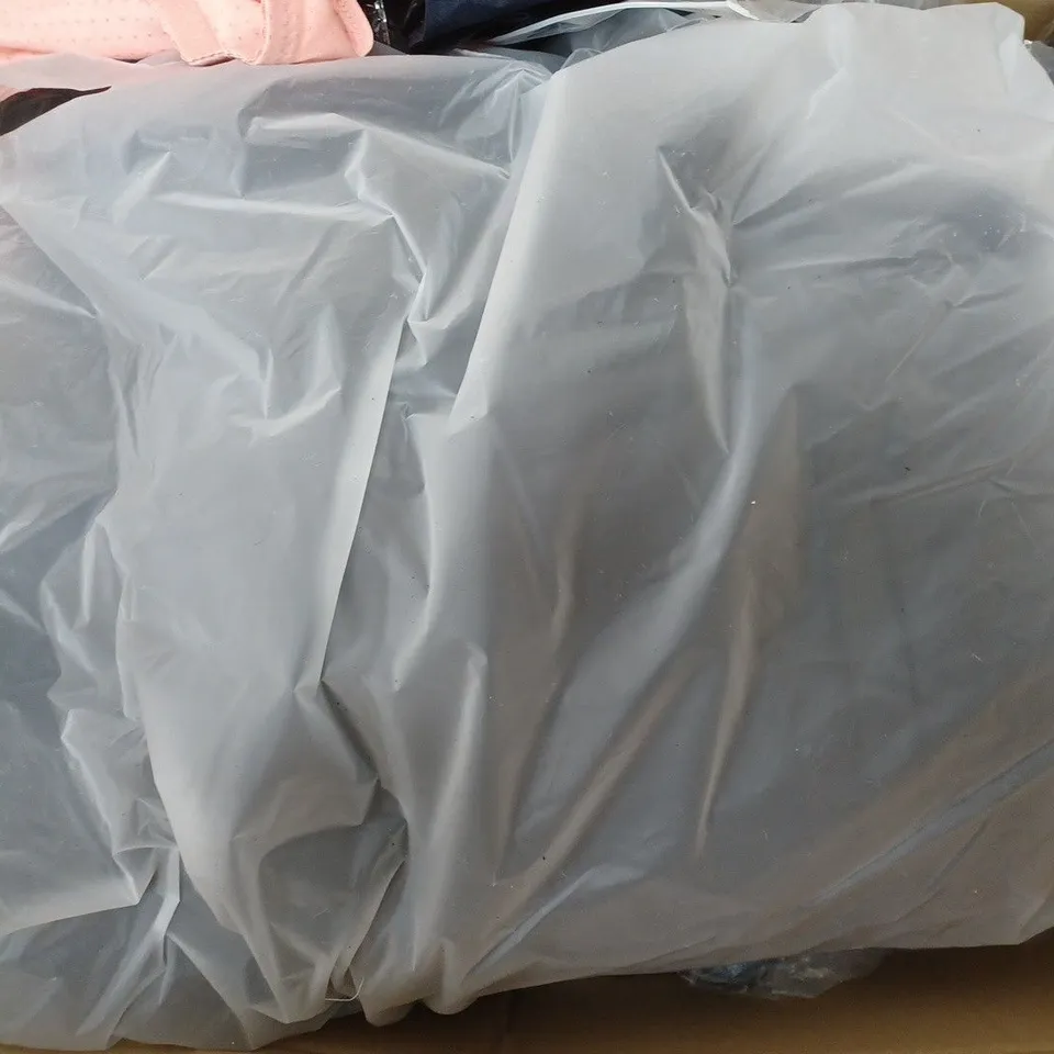 BOX OF APPROXIMATELY 30 ASSORTED CLOTHING ITEMS TO INCUDE - SKIRT , SOCKS , SHORTS ETC