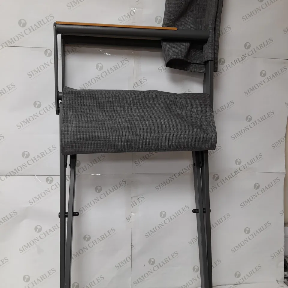 MY GARDEN STORIES SET OF 2 FOLDING DIRECTOR CHAIRS IN GREY - COLLECTION ONLY