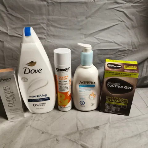 APPROXIMATELY 20 HEALTH AND BEAUTY PRODUCTS TO INCLUDE DOVE BODY WASH, TONI & GUY SHAMPOO AND AVEENO EMOLLIENT CREAM