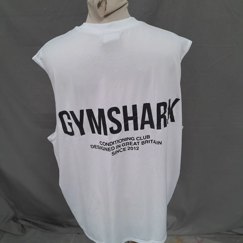 GYMSHARK CONDITIONING CLUB TANK IN WHITE SIZE L