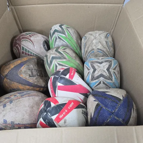 10 X ASSORTED RUGBY BALLS
