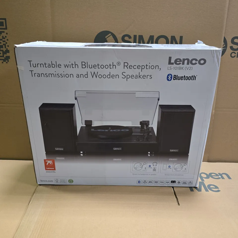 BOXED LENCO BLUETOOTH TURNTABLE LS-101BK V2