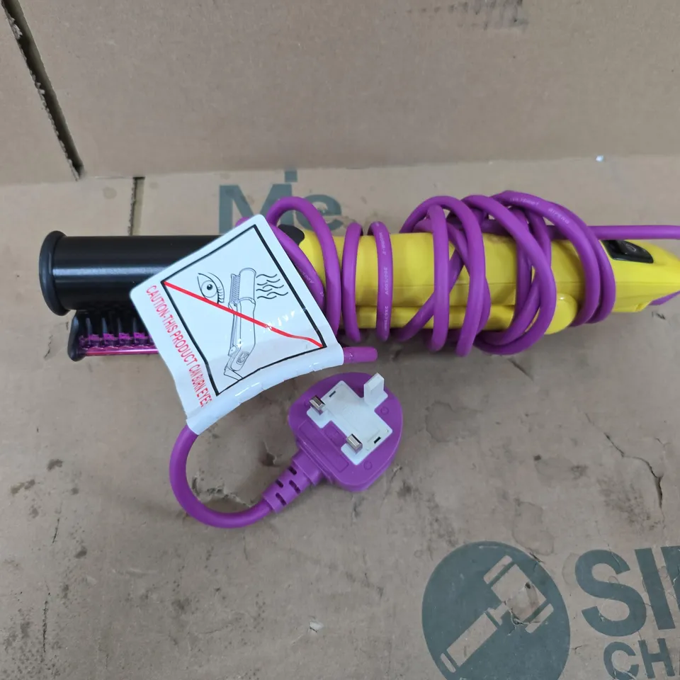 BOXED DREW MARRYMORE FLOWER BEAUTY TITANIUM STYLING IRON IN YELLOW