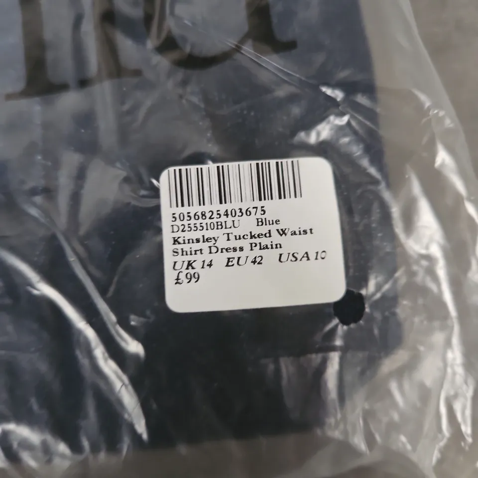BAGGED NOBODY'S CHILD KINSLEY TUCKED WAIST SHIRT DRESS – BLUE, UK 14 (EU 42, USA 10)