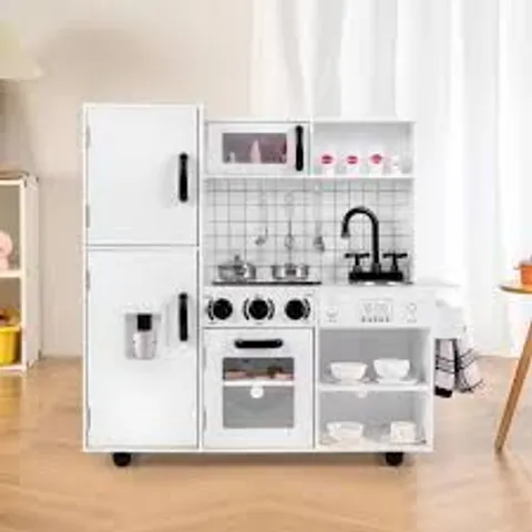 COSTWAY WHITE KITCHEN TOY SET WITH OVEN