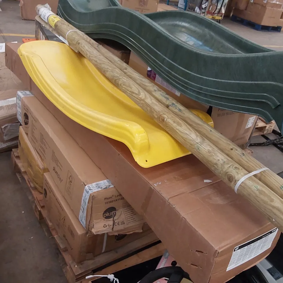 PALLET OF ASSORTED PLUM PLAY SET PARTS AND RELATED ITEMS