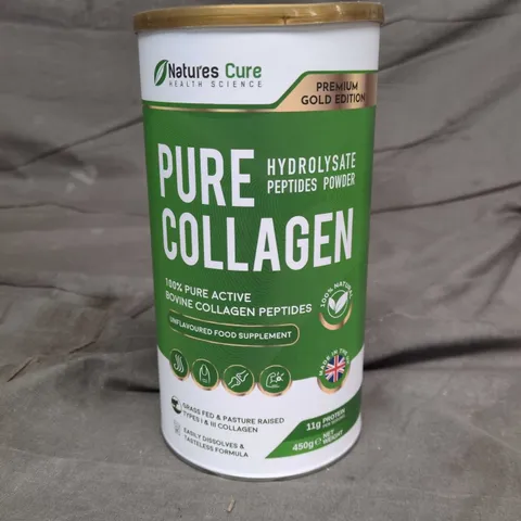 NATURE'S CURE PURE COLLAGEN HYDROLYSATE POWDER β PREMIUM GOLD EDITION, 450G (MADE IN THE UK)