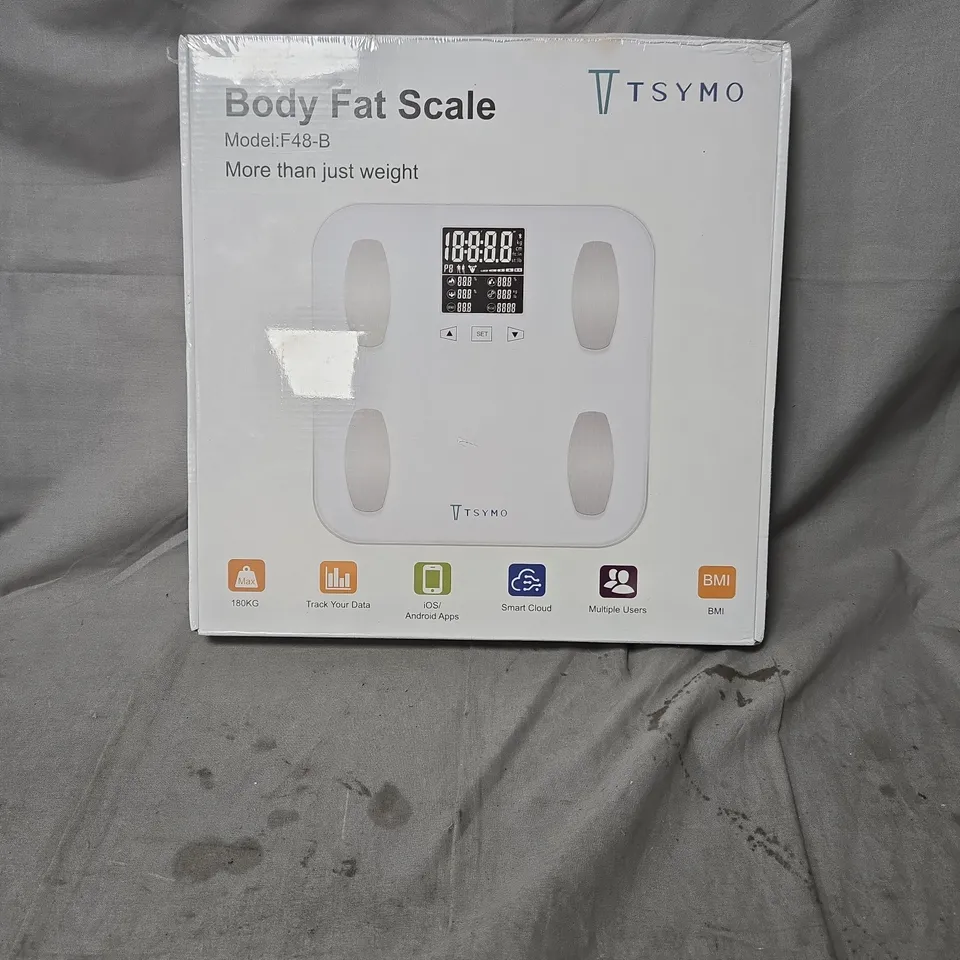TSYMO BODY FAT SCALE F48-B – BOXED, 180KG MAX