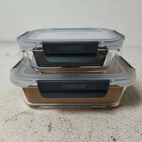VONSHEF GLASS FOOD STORAGE CONTAINERS – SET OF 2