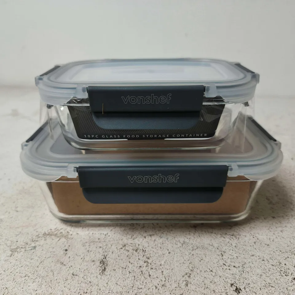 VONSHEF GLASS FOOD STORAGE CONTAINERS – SET OF 2