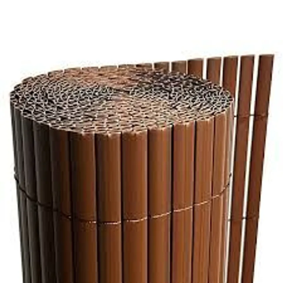 OYPLA 1M X 4M BROWN PVC OUTDOOR GARDEN FENCING PRIVACY SCREEN ROLL