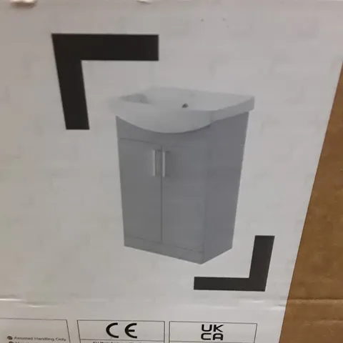 BOXED VELEKA FREE-STANDING VANITY AND BASIN SET 55CM