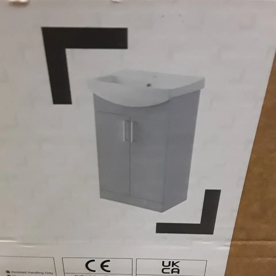 BOXED VELEKA FREE-STANDING VANITY AND BASIN SET 55CM
