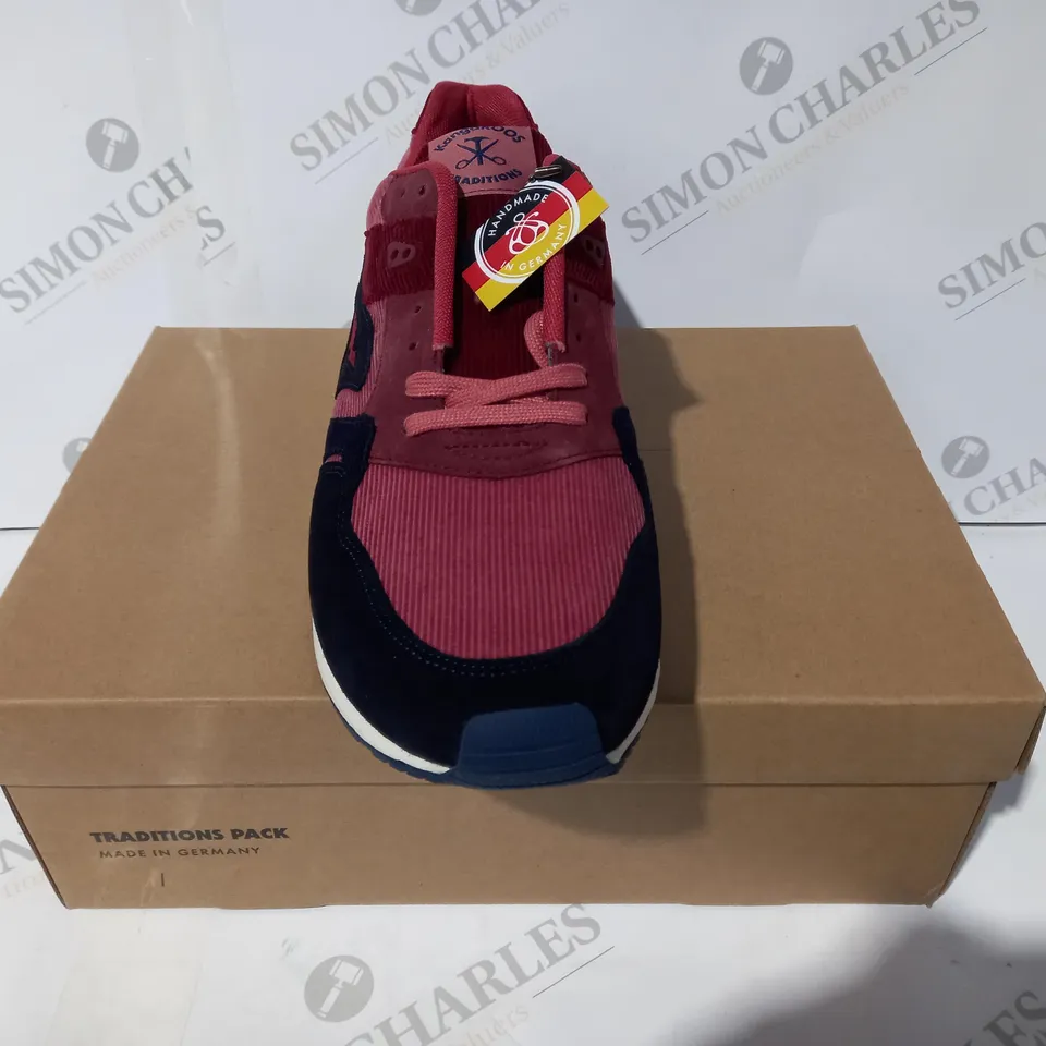 BOXED PAIR OF KANGAROOS TRADITIONS CORDUROY SHOES IN DUSTY ROSE EU SIZE 47