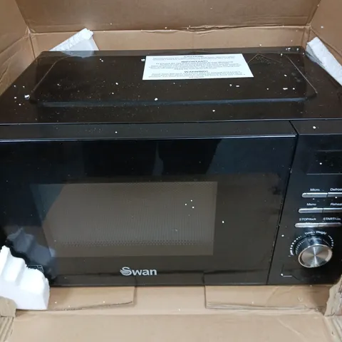 BOXED SWAN 20L 700W MANUAL MICROWAVE - BLACK - COLLECTION ONLY