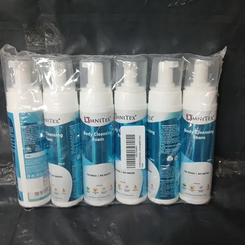 LOT OF 6 OMNITEX BODY CLEANSING FOAM - 200ML PER BOTTLE