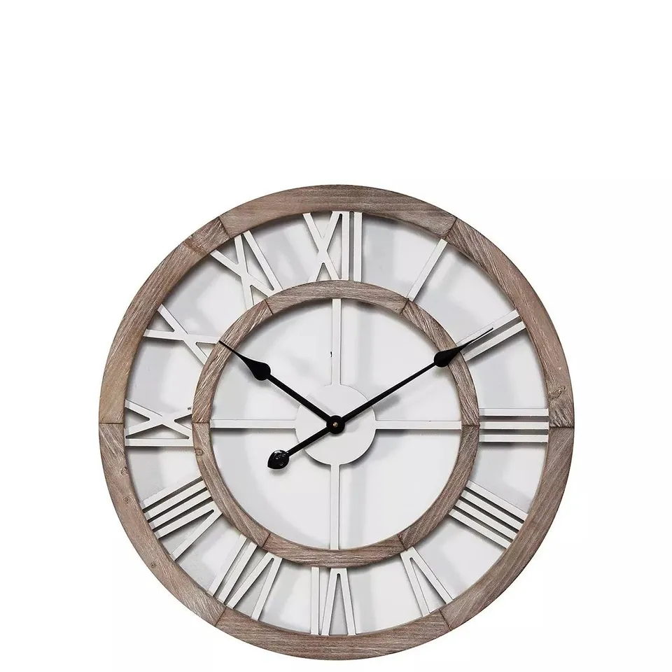 HOMETIME SHABBY CHIC WALL CLOCK WITH CUT-OUT DIAL