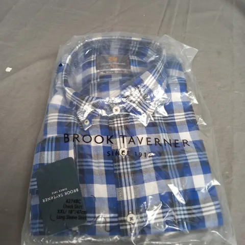SEALED BOOK TAVENER JUNE COTTON CLASSIC FIT BLUE SHIRT - XXL