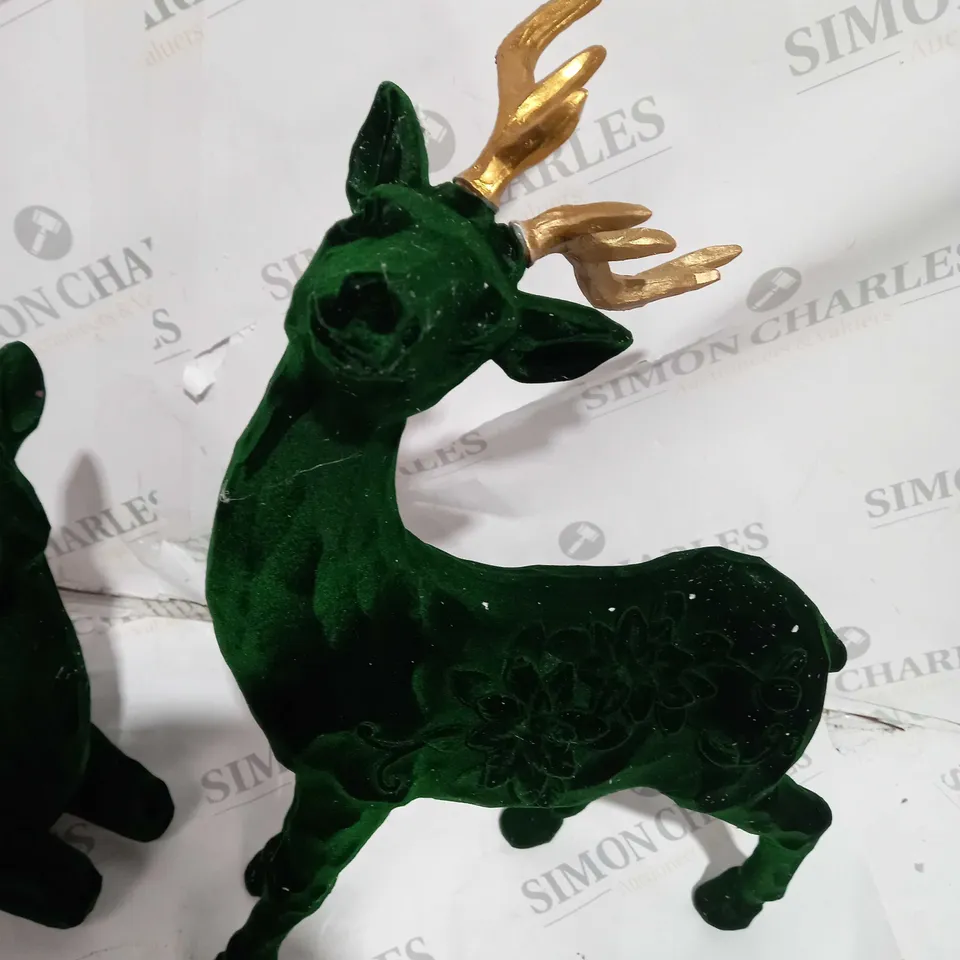 BOXED ALISON CORK SET OF 2 VELVET HENRY STAGS