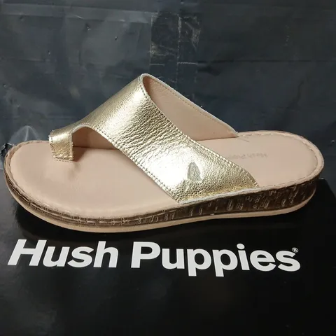 HUSH PUPPIES ELISSA TOE-POST SANDALS – GOLD, WOMEN’S UK7