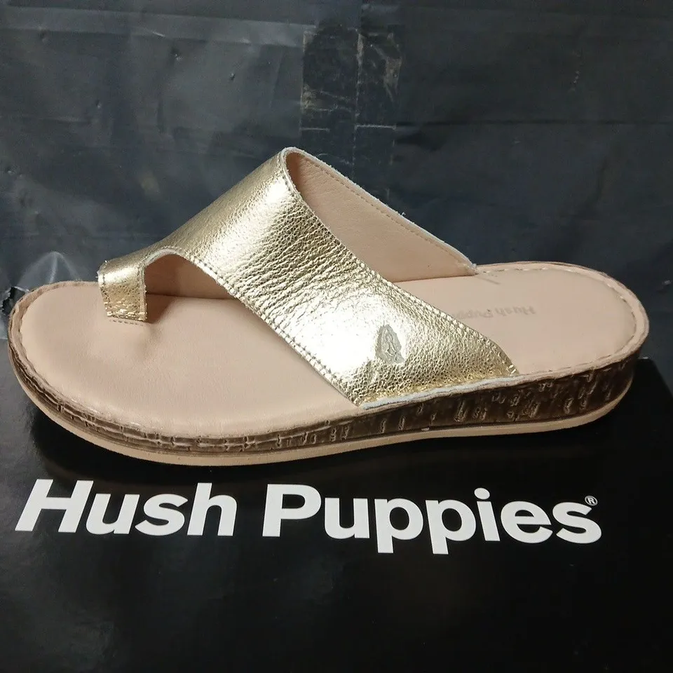 HUSH PUPPIES ELISSA TOE-POST SANDALS – GOLD, WOMEN’S UK7