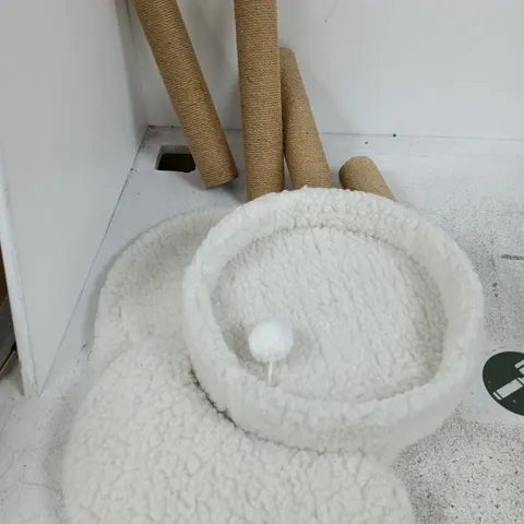 CAT TREE TOWER WITH 3 SISAL POSTS AND PLUSH PLATFORMS